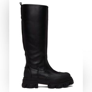 GANNI Black Cleated Tubular Boots